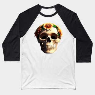 Just a Scull With Flowers 3 Baseball T-Shirt